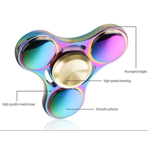 Newest Anti-stress Metal Hand Spinner Toy Fidget Finger Spinner Rainbow Fidget Tri Spinner